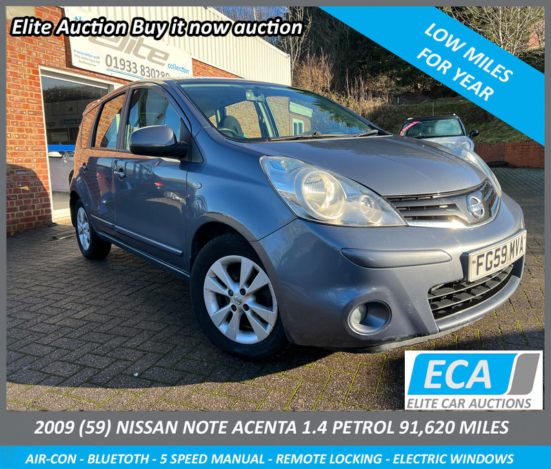View NISSAN NOTE BUY IT NOW AUCTION TO CLEAR ACENTA 1.4 PETROL BLUETOOTH ELECTRIC WINDOWS ETC