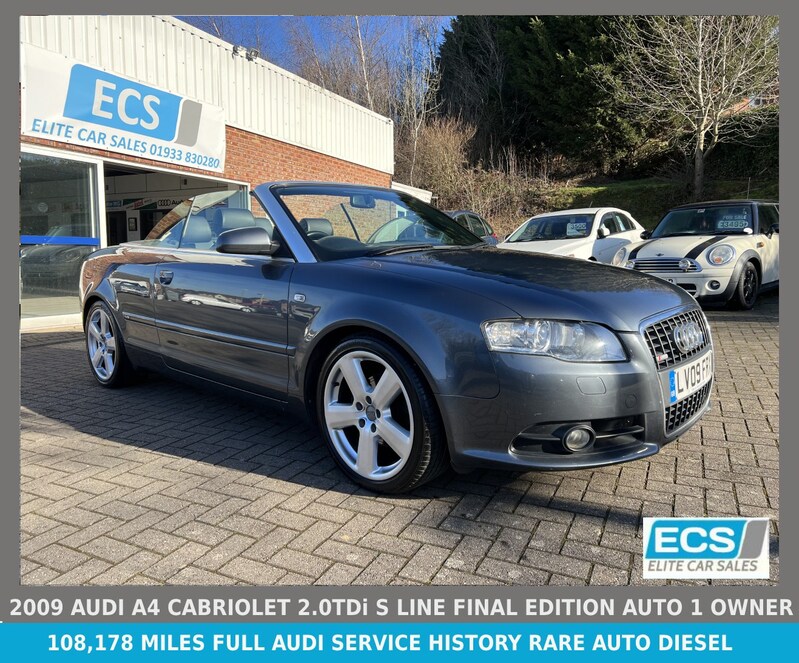 View AUDI A4 2.0TDI S LINE CABRIOLET 140 BHP FINAL EDITION AUTO 1 OWNER FULL HISTORY