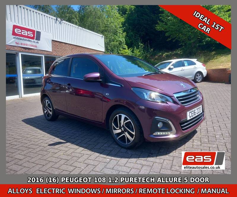 View PEUGEOT 108 1.2 VTi ALLURE PURETECH 5 DOOR IDEAL 1st CAR CHEAP TO RUN AND TAX